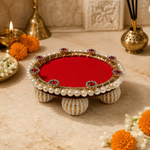 Red Gold Pearl Mini Singhasan – 3 Inch – low angle view