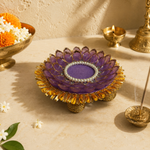 Purple Lotus Mini Singhasan – 5 Inch – angle view