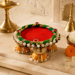 Red Green Pearl Mini Singhasan – 3 Inch – angle view