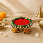Red Green Pearl Mini Singhasan – 3 Inch – measurement