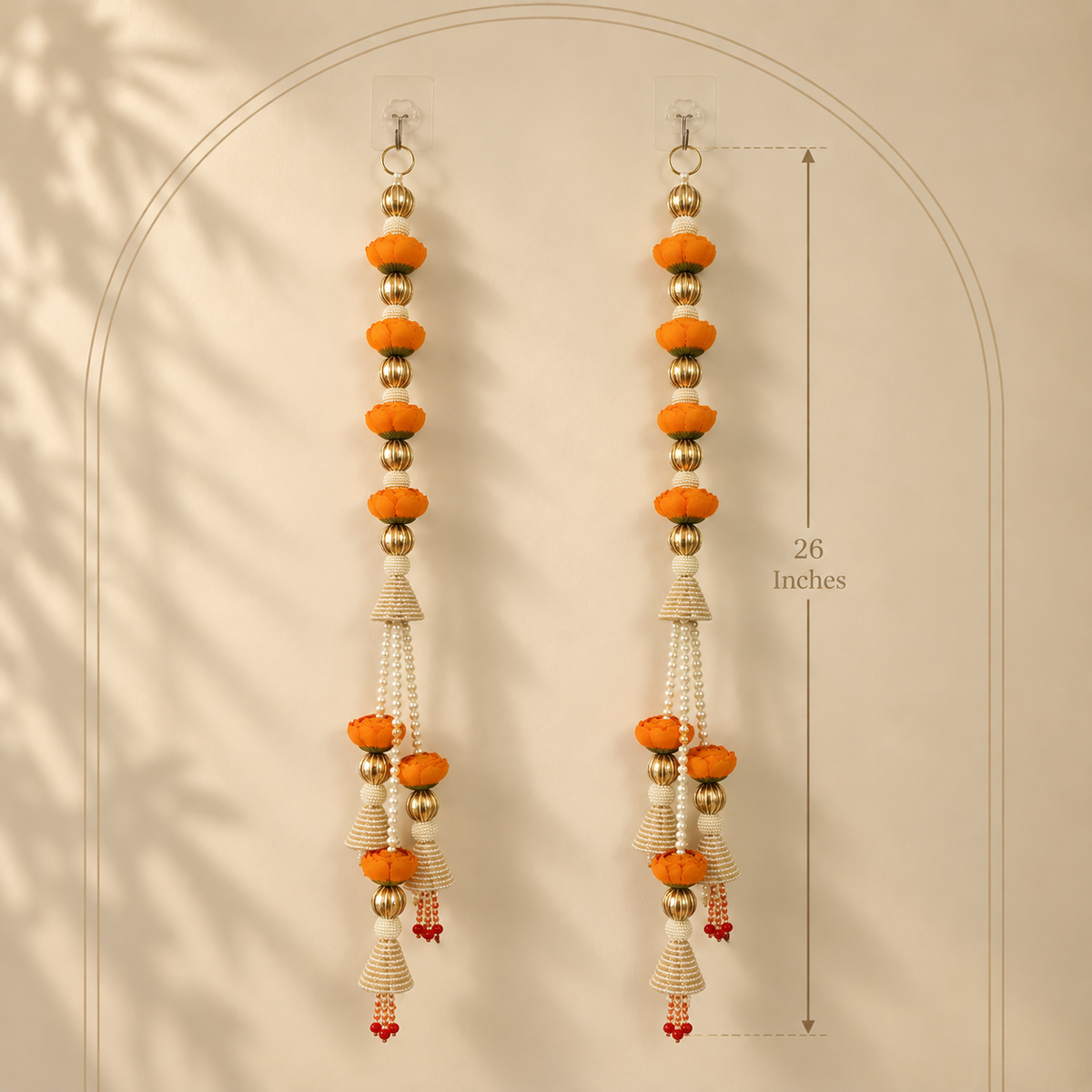Orange Lotus Pearl Door Hanging – 26 Inches