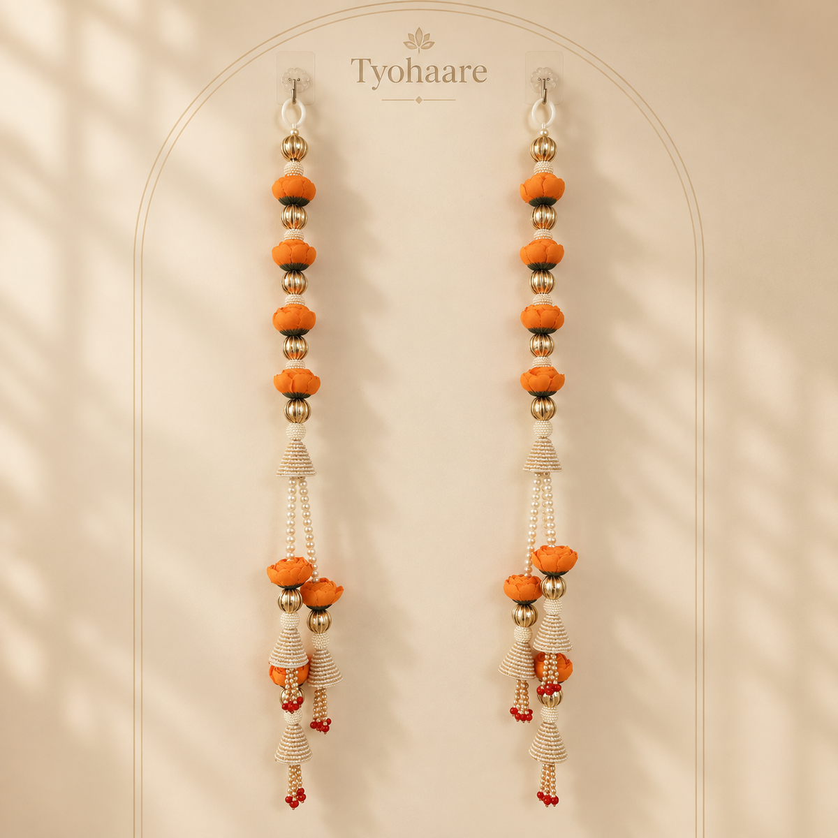 Orange Lotus Pearl Door Hanging – 26 Inches