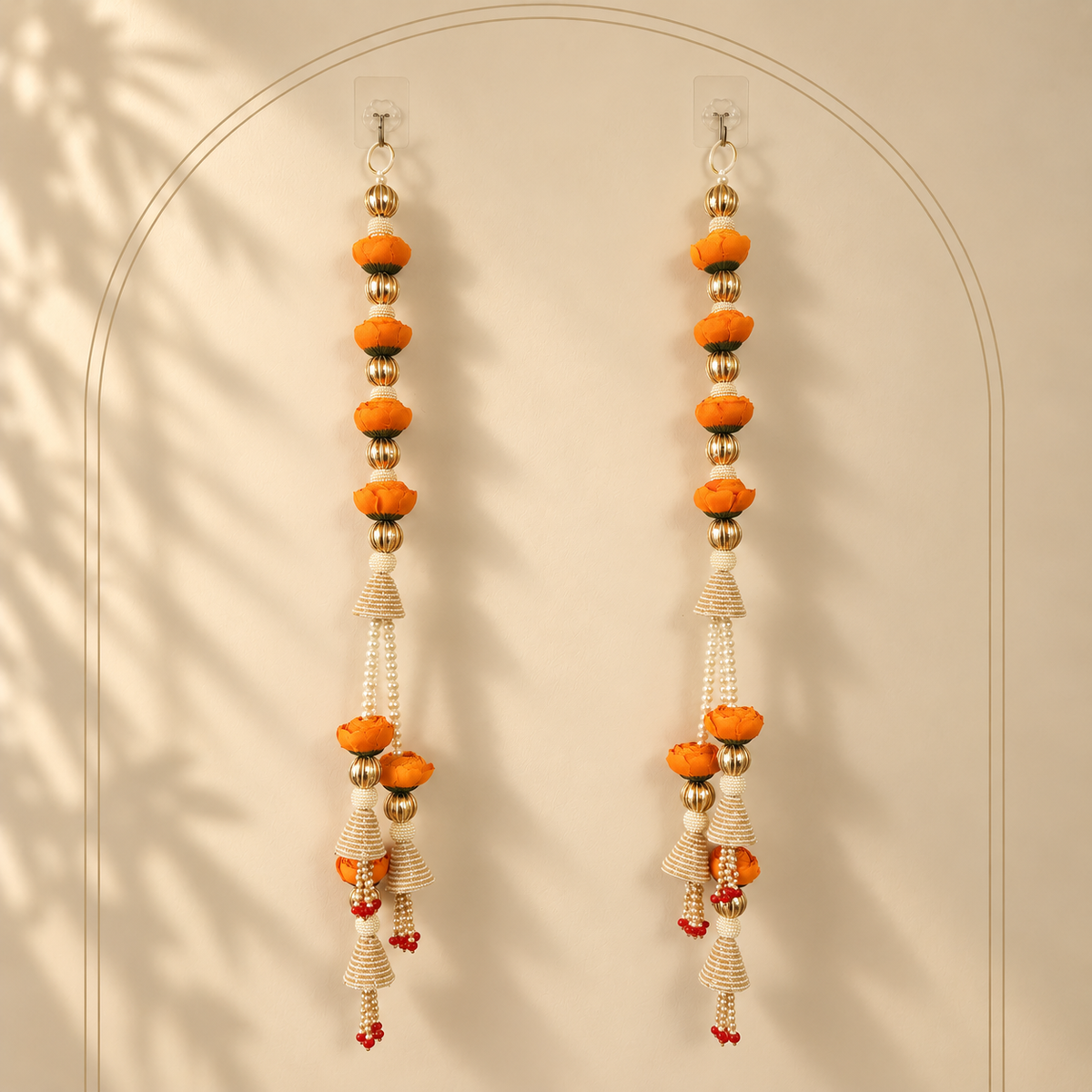 Orange Lotus Pearl Door Hanging – 26 Inches