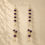 Purple Lotus Pearl Door Hanging – 26 Inches - full view