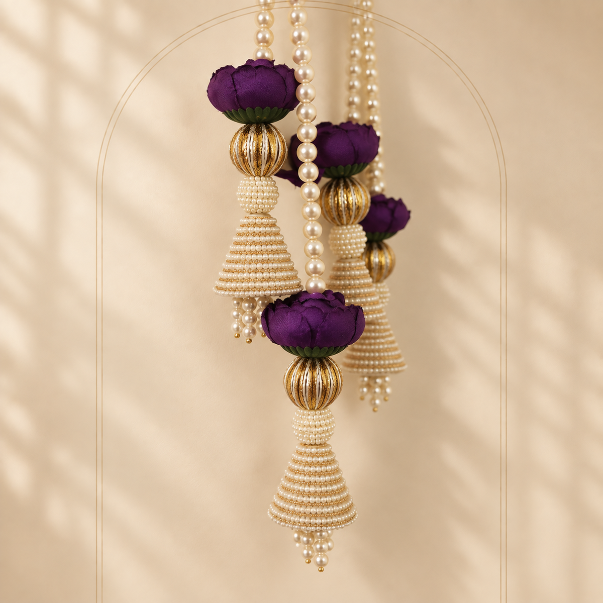 Purple Lotus Pearl Door Hanging – 26 Inches