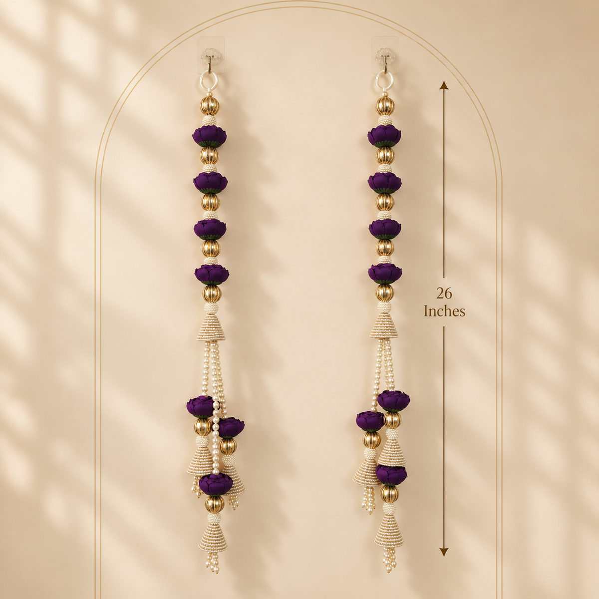 Purple Lotus Pearl Door Hanging – 26 Inches