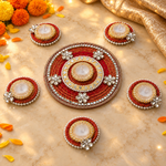 Laal Darpan Pearl Rangoli Set — angled view