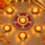 Laal Darpan Pearl Rangoli Set — evening view