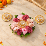 Gulabi Pushp Floral Rangoli Set — angled view