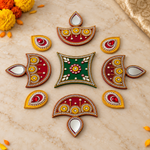 Hari Laal Kundan Rangoli Set — angled view