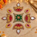 Hari Laal Kundan Rangoli Set — evening view