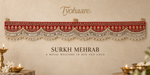 Surkh Mehrab red gold mirror and pearl toran – complete front view