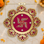 Crystal Lotus Swastik Rangoli 20 cm measurement
