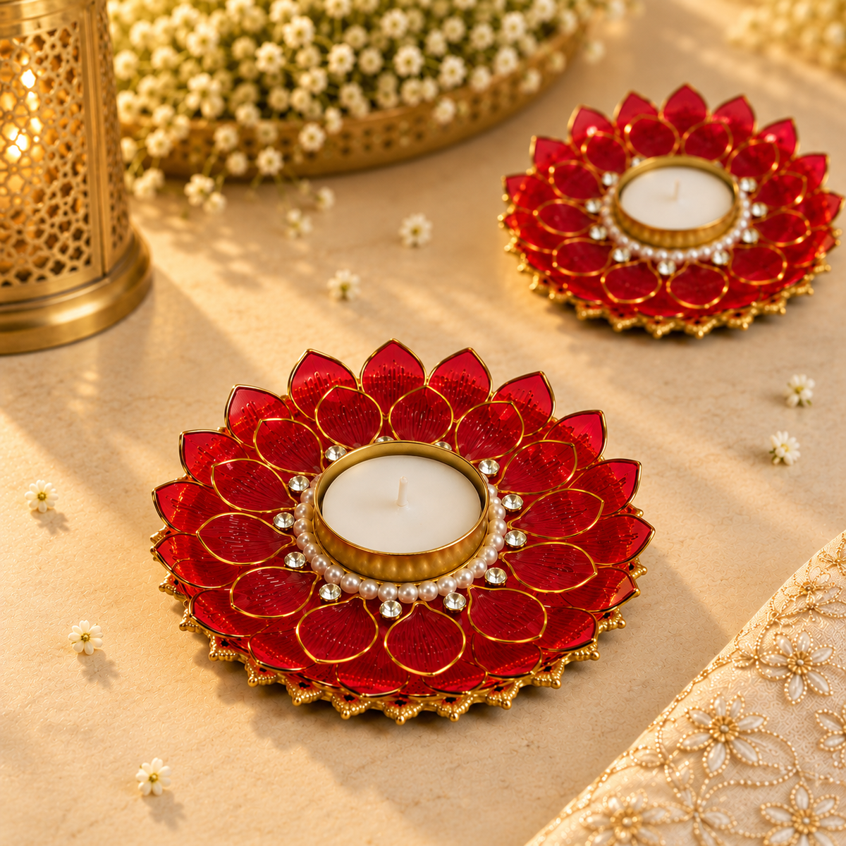 Manik Kamal Ruby Red Tea Light – view 3