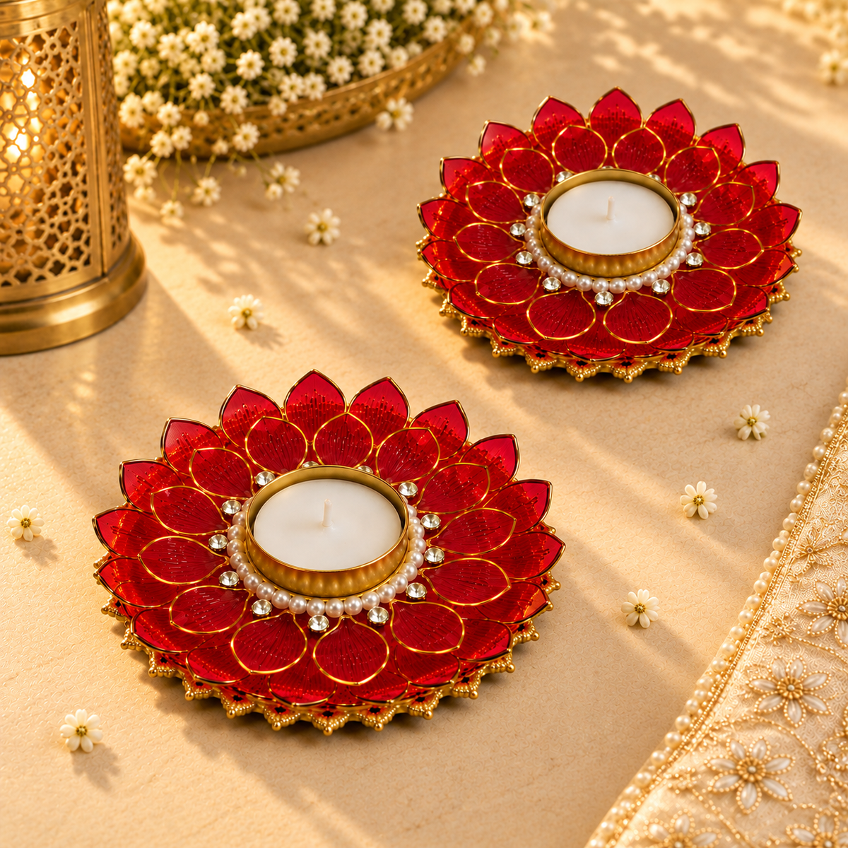 Manik Kamal Ruby Red Tea Light – view 4