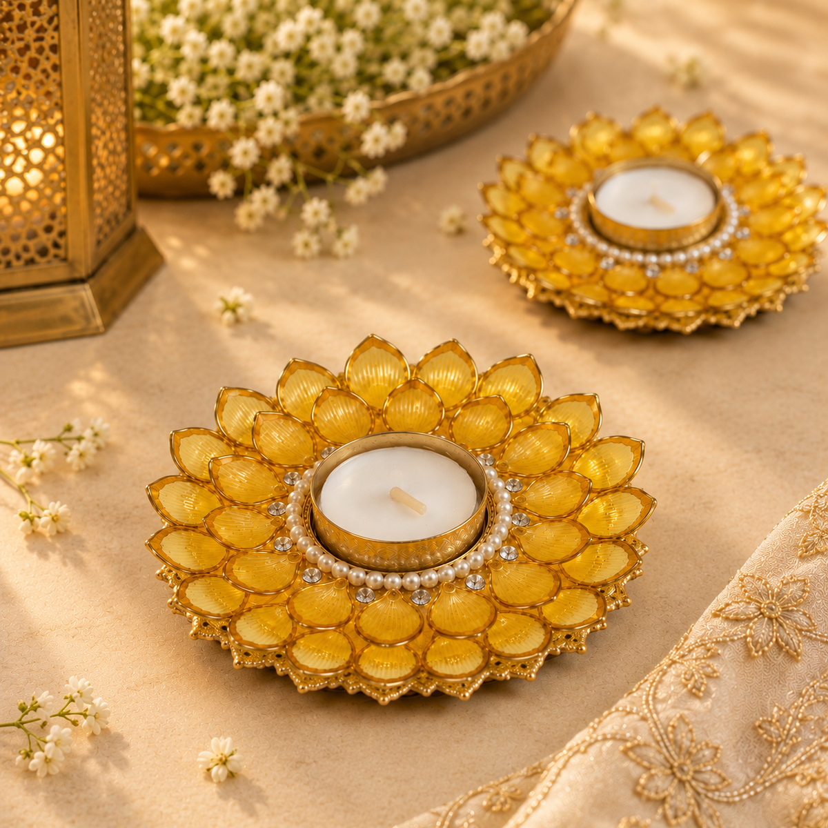 Suvarna Kamal Amber Tea Light – view 3
