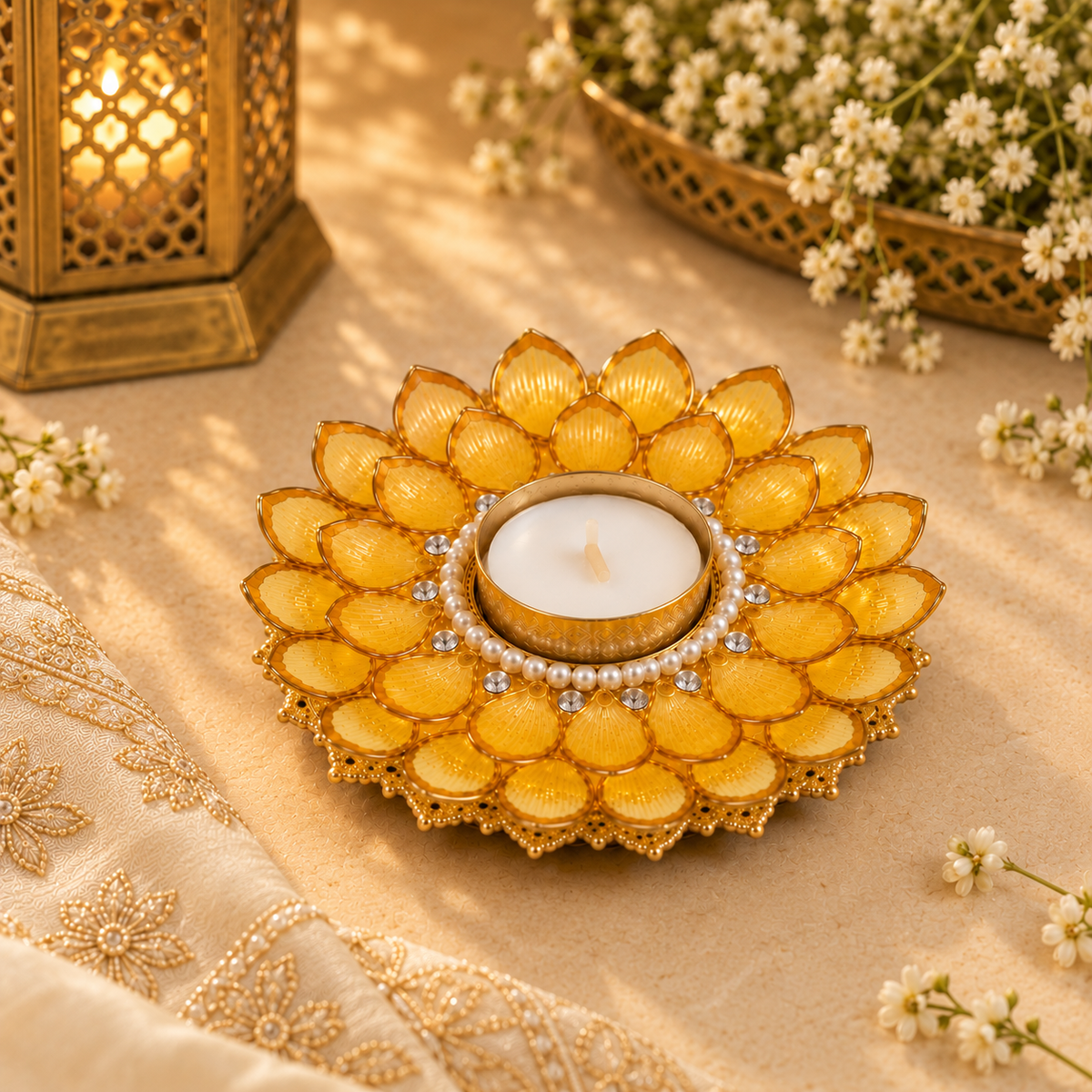Suvarna Kamal Amber Tea Light – view 5