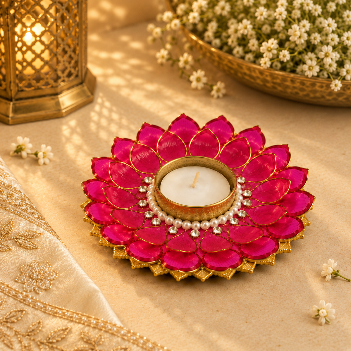 Rani Kamal Fuchsia Tea Light – view 5