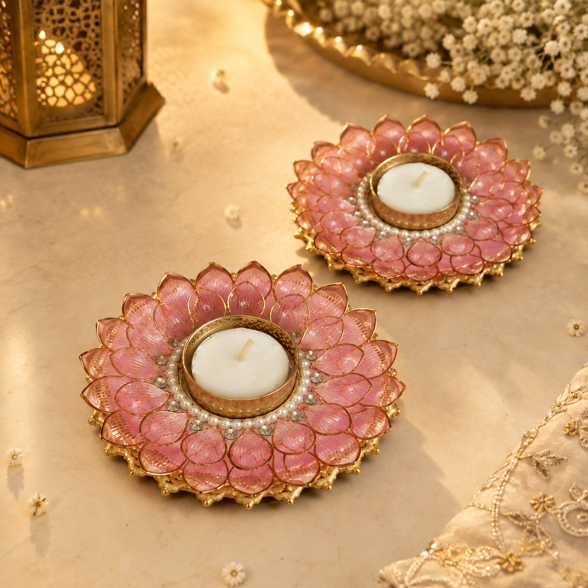 Komal Kamal Blush Rose Tea Light – view 2