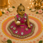 Rani Pink Crystal Gota Laddu Gopal Poshak – Size 0 alternate view