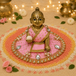 Gulabi Pearl Crystal Gota Laddu Gopal Poshak – Size 0 front view