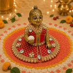 Rakta Red Crystal Gota Laddu Gopal Poshak – Size 0 alternate view
