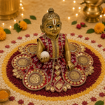 Crimson Gold Medallion Laddu Gopal Poshak – Size 0 alternate view