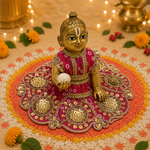 Amber Gold Medallion Laddu Gopal Poshak – Size 0 alternate view