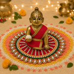 Royal Red Mirror Mandala Laddu Gopal Poshak – Size 0 front view