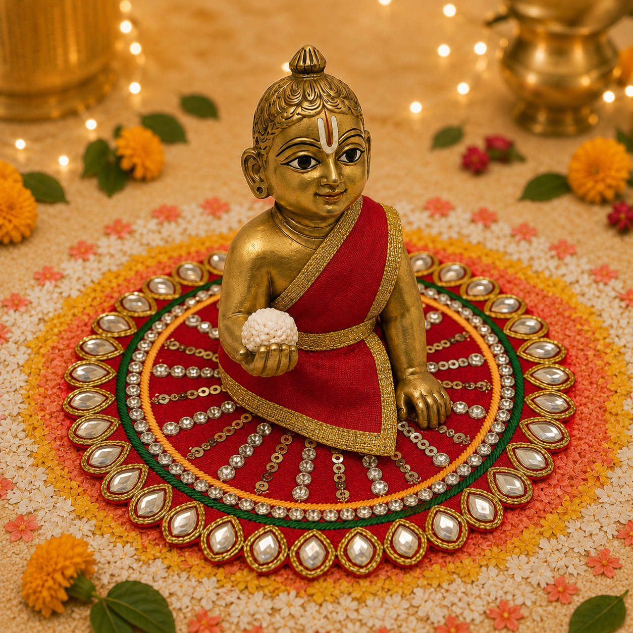 Sunshine Mirror Mandala Laddu Gopal Poshak – Size 0 alternate view