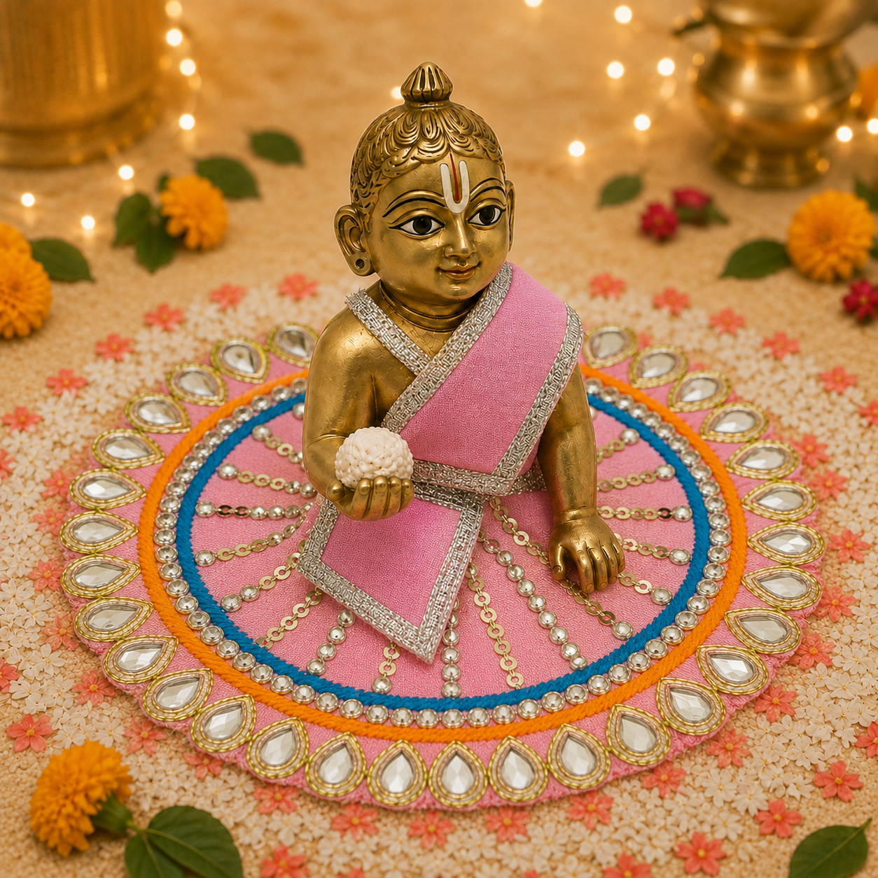 Blush Mirror Mandala Laddu Gopal Poshak – Size 0 alternate view