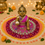 Rani Bandhani Mirror Laddu Gopal Poshak – Size 1 front view