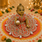 Coral Pearl Kundan Laddu Gopal Poshak – Size 1 alternate view