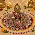 Rakta Pearl Kundan Laddu Gopal Poshak – Size 1 front view