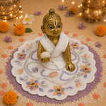 Ivory Lavender Floral Laddu Gopal Poshak – Size 1 alternate view