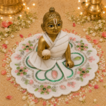 Ivory Blush Floral Laddu Gopal Poshak – Size 1 alternate view