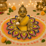 Surya Neel Peacock Crystal Laddu Gopal Poshak – Size 2 front view
