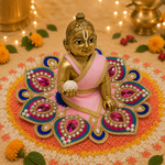 Blush Neel Peacock Crystal Laddu Gopal Poshak – Size 2 alternate view