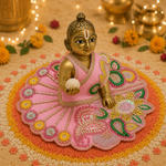Blush Emerald Floral Zardozi Laddu Gopal Poshak – Size 2 alternate view