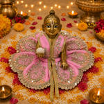 Gulabi Silver Petal Laddu Gopal Poshak – Size 2 front view