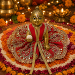 Crimson Silver Petal Laddu Gopal Poshak – Size 2 front view