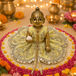 Lemon Silver Petal Laddu Gopal Poshak – Size 2 front view