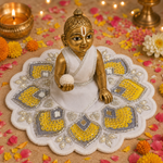 Surya Grey Peacock Pearl Laddu Gopal Poshak – Size 3, view 2