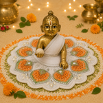 Peach Sage Peacock Pearl Laddu Gopal Poshak – Size 3, view 1