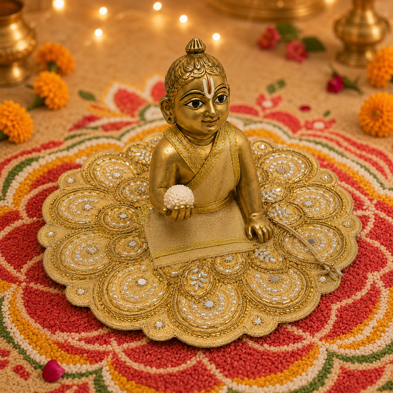 Kanak Pearl Mandala Laddu Gopal Poshak – Size 4, view 2