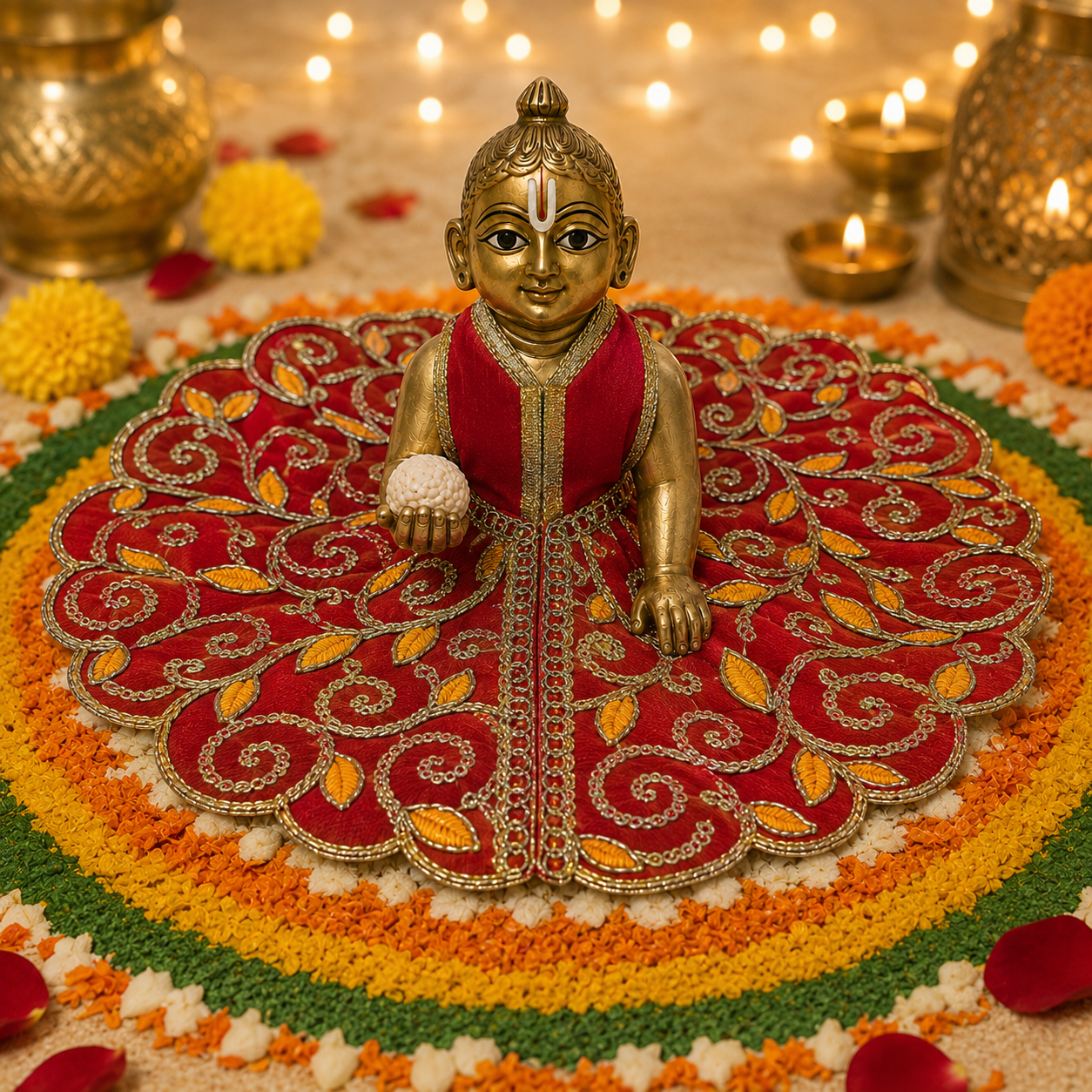 Rakta Kesari Vine Laddu Gopal Poshak – Size 4, view 1