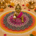 Rani Emerald Crystal Mandala Laddu Gopal Poshak – Size 4, view 1