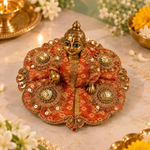 Kesari Gold Medallion Size 0 Laddu Gopal Poshak angled view