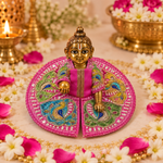 Gulabi Multicolour Peacock Pearl Size 0 Laddu Gopal Poshak front view