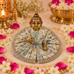 Ivory Botanical Silver Lace Size 0 Laddu Gopal Poshak front view